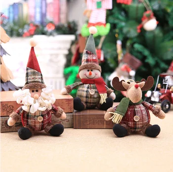 Kalėdų dekoracijos Kalėdų Senelis, animacinių filmų lėlės vaikams snaigės pledas audinio lėlės Kalėdų medžio apdaila lėlės pakabučiai