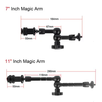 11/7 Colių Trinties Išsakant Magic Arm LCD Laikiklis 1/4 Standartinis Sriegis SLR Stebėti Kameros Šviesos Stendas Fotoaparato Priedų