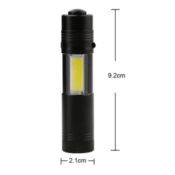 LED Mini Žibintuvėlis K5+COB (Chip Nešiojamų Lauko Vandeniui Žibintuvėlis Įkraunamas 14500 Baterija Žygiai, Žvejyba, Kempingas Šviesos