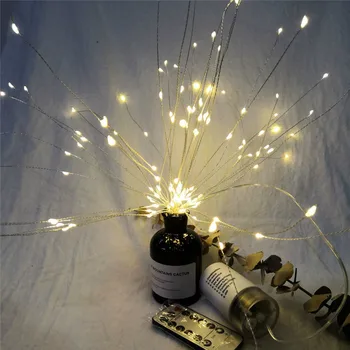 LED Starburst String Kalėdų Apšvietimo Fejerverkų Pasakų Žibintai Garliava, Vestuvių Patalpų Nuotolinio Valdymo Namų Dekoro Šviesos