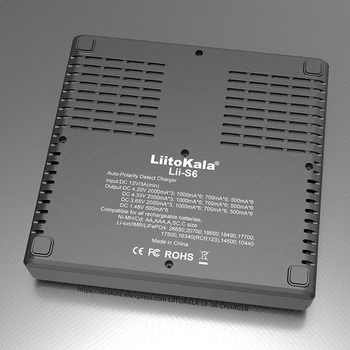 LiitoKala Lii-S6 Lii-PD4 Lii-500S 3.2 3.7 V V 18650 Akumuliatorių kroviklis 6-Lizdas Auto-Poliškumas Aptikti 26650 21700 18500 AA AAA baterijos