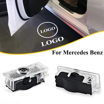 2 vnt Mercedes Logotipas Projektoriaus Šviesos diodų (Led) Automobilių Durų Žibintai Sveiki Vaiduoklis Šešėlis Žibintas, skirtas Mercedes Benz AMG CLA c218 w218 a207