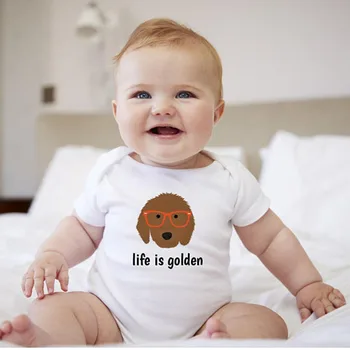 YSCULBUTOL Asmeninį Goldendoodle Kūdikių Drabužiai Gyvybei Yra Aukso Mielas Kūdikis Bodysuit