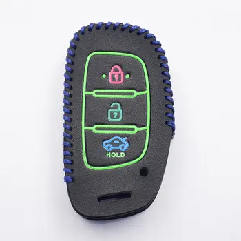 Švytinti Oda Automobilių Klavišą Padengti Hyundai Tucson IX35 Solaris i25 Mistra Akcentas Smart Nuotolinio Fob Raštas Atveju Keychain Krepšys