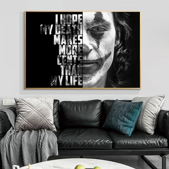 Sienos Menas Drobė Spausdinti Paveikslas, Tapyba Joker Plakato Nuotrauką Kambarį Namų Dekoro Be Rėmelio