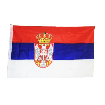 Serbija Poliesteris standartinės Vėliavos Pasididžiavimas Taikos Vėliavos Serbijos Respublikos vėliavos SRB serbijos bannar procesija patenkinti šalies apdaila