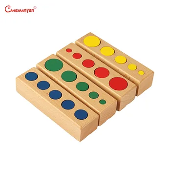 Montessori Cilindrų Žaislai, Spalvos Blokus Rankenėlę Sensoriall vaikų Žaidimo Bamblys Smegenų Plėtoti Vaikų Švietimo Mediniai Žaislai SE002-JZ