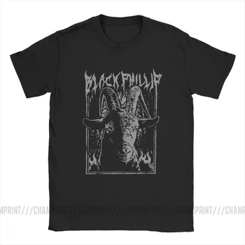 Black Metalo Phillip T-Shirt Vyrams Ragana Šėtono Ožkos Siaubo Atsitiktinis Medvilnės Marškinėliai trumpomis Rankovėmis Marškinėliai Drabužių
