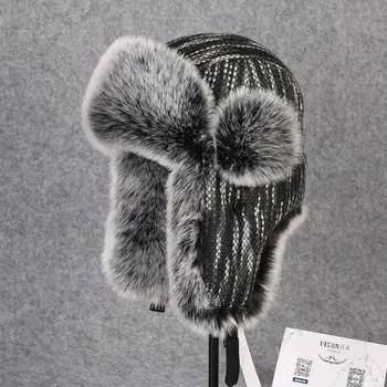 B-8433 Suaugusiųjų Bombonešis Skrybėlę Rex Triušio Kailiu Trapper Kepuraitės, Žieminės Kepurės Rusija Ushanka Skrybėlę Earflap Sniego Slidinėjimo Kepurė