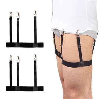 2 Vnt Vyrų Marškinėliai Lieka Diržas su neslidžia Fiksavimo Įrašus Išlaikyti Marškiniai Sukišti Kojos Šlaunies Suspender Keliaraiščiai Strap-MX8