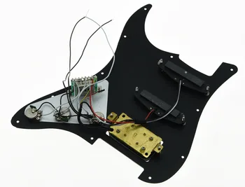 Juoda 3 Sluoksnių Prewired Pakrautas Strat HSS Pickguard už Squier Importo Stratocaster