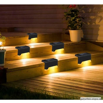 6 kraštovaizdžio saulės LED laiptų apšvietimas lauko vandeniui sodo tvoros turėklai kelių apdaila terasos, laiptai, lemputės, apšvietimas