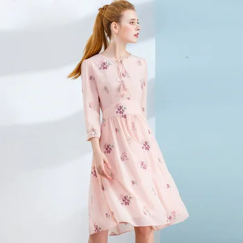 Tik Plius Moteriškos Rožinės Spalvos Šifono Suknelės Moterims Atsitiktinis Siuvinėjimo Slim Suknelė 