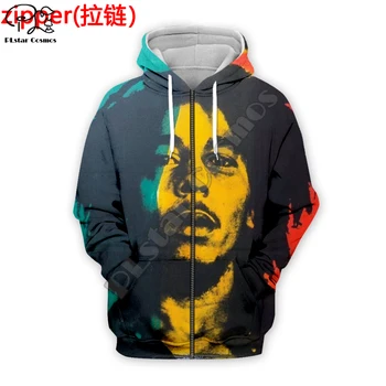 PLstar Kosmosas Reggae Atlikėjas HipHop Legenda Bob Marley Juokinga NewFashion Streetwear 3DPrint Užtrauktuką/Hoodies/Megztiniai/Striukė A-8