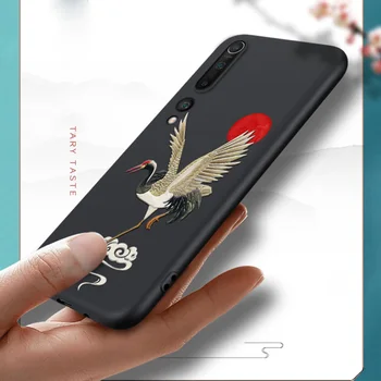 Įspausti Telefoną atveju Xiaomi Mi Ultra 10 Padengti Kanagawa Bangų 3D Reljefo Atveju XIAOMI Mi 10 Lite 5G/Mi Ultra 10 Atvejų