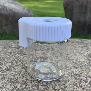 HONEYPUFF Plastikiniai&GlassLight-Iki LED Saugojimo Didinamąjį Jar Žiūrėjimo Konteinerių 155ML Vakuuminio Sandarinimo Plastiko Tablečių Dėžutė Atveju