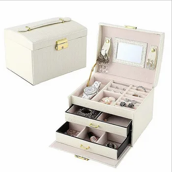 Europos Princesė Multi-Layer Papuošalų Dėžutė Korėjos Medinių Papuošalų Laikymo Dėžutė Dovanų Dėžutė Su Užrakinimo Ranka Aukso Ir Sidabro Papuošalų Dėžutė