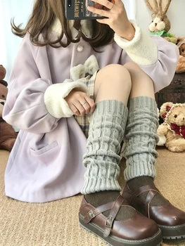 Japonija Stiliaus Cute Girl Lolita JK Vienodas Kojines Japonų Mokyklos Prarasti Kojinės Kawaii Kailio Kamuolys Šiltas Vilnonis Mielas Gyvūnų