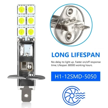 4Pcs H1 6000K Super White 55W LED Žibintų Lemputes Rinkinio Rūko Važiavimo Šviesos DRL Žibintai