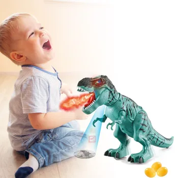 Elektroninis Žaislas Dinozauras Imituojamas Liepsnos Purškimo Tyrannosaurus T-Rex Vaikščioti Dinozaurai Žaislas Vandens Purškimo Raudonos Šviesos & Tikroviški Garsai
