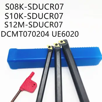 3 gabalus S08K-SDUCR07 S10K-SDUCR07 S12M-SDUCR07 95 laipsnių spirale tekinimo įrankis nuobodu juosta + 10 vienetų DCMT070204 tekinimo įrankis
