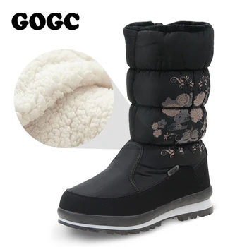 GOGC platformos batai juodi batai žieminiai batai moterims, balti batai sniego batai butai, batai moterims, moteriški bateliai moteriška avalynė G9620