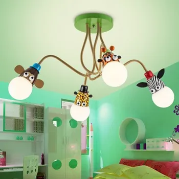Naujovė LED Balta Lemputė Lubų Šviesos Animacinių filmų Gyvūnų Beždžionė Zebra Žirafa, Vaikams, Vaikų, Miegamojo Kambario Lempoms Pakabinti Priimamus Šviesos