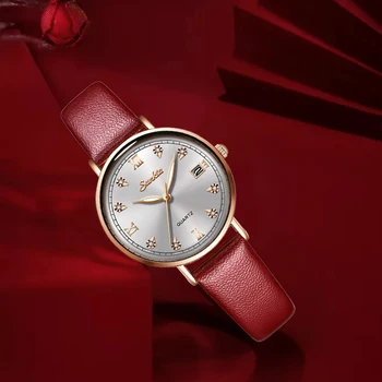 SUNKTA Elegantiškas Moterų Laikrodžiai Verslo Kvarco Žiūrėti Ponios Viršų Prabangos Prekės ženklo Moterų Riešo Žiūrėti Mergina Dovana Laikrodis zegarek damski+Box