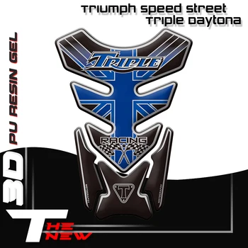 Motociklo Fishbone Raštas Lipdukas 3D Guma, lipdukas Motociklo Bako lipdukas, Skirtas Triumph Speed Street Triple Daytona