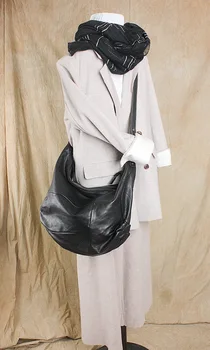 Nemokamas pristatymas Naujos odinės moteriškos krepšys didelis petį krepšys krepšys kreivai span maišelį odos viršutinis sluoksnis karvės odos Koldūnų maišelį