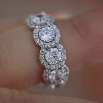 Mados 925 sterlingas sidabro amžinybės vestuvių juostoje žiedai moterims Lady dalyvavimo šalies jubiliejų patinka papuošalai anillos mujer