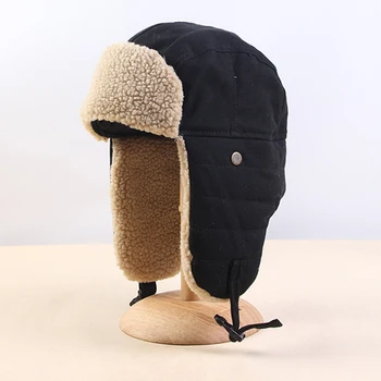 Šiltas Bombonešis Skrybėlės Medvilnės Earflap Rusijos Skrybėlę Vyrai Moterys Ausies Atvartu Žiemos Skrybėlę Vėjo Važiavimas Dviračiu, Slidinėjimas Žiemos Sniego Kepuraitės