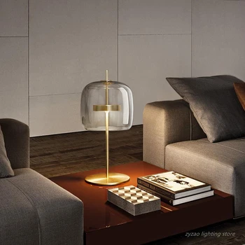 Šiuolaikinių Led Stalo lempa Paprasta, Stalo lempos Kambarį Namų dekoro Naktiniai Nakties šviesos Dizaineris Stiklo šviestuvai, miegamojo Apšvietimas