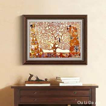 Be rėmelio klasikinio gyvybės medis duomenys peizažai drobės spaudiniai naftos paveikslai spausdinami ant drobės, sienos meno apdailos nuotrauką