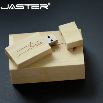 JASTER USB 2.0 (nemokamai logotipą)kūrybinis medinis usb + box USB flash drive 4GB/8GB/16GB/32GB/64GB usb pendrive memory stick