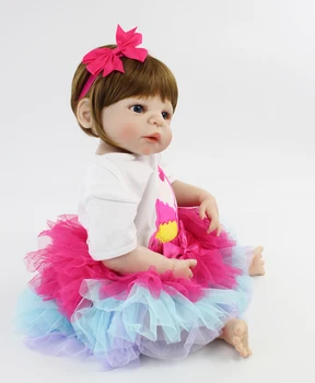 55cm Full Silikono Kūno Kūdikio-Lėlės Reborn Žaislas Naujagimių Princesė Bamblys Kūdikiams Mergina Bonecas Vaikas Maudytis Žaislų Mados Gimtadienio Dovana