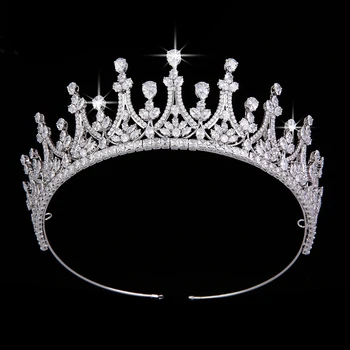 Crown Lankelis Mados Madinga Geometrinis Lašas Dizaino, Elegantiška Moteris Jubiliejų BC4825 AAA+ Kubinis Cirkonis Corona Princesa