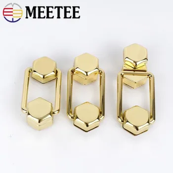 Meetee 2/5vnt 67X21mm Aukštos kokybės Aukso Metalo Pasukamųjų Užraktų Užsegimas Maišelį Ruožtu Lock Buckle 