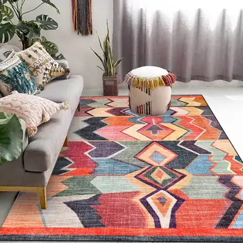 American retro spalvingas kilimas etninės stiliaus Bohemija, kilimėlių geometrinis gyvenimo kambario, miegamasis kilimas vaikams minkštos grindų kilimėlis salonas užsakymą