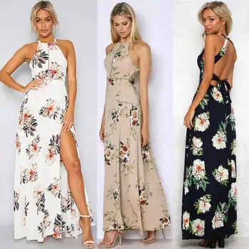 Maxi Ilga Suknelė 2021 M. Vasaros Suknelės Moterims Gėlių Spausdinti Boho Suknelė Plius Dydis 5XL Rankovių Paplūdimio Atostogų Slydimo Suknelė Femme Skraiste