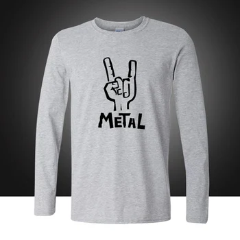 2019 m. rudenį naujų mados hip-hop ' o T-shirt medvilnės spausdinimo metalo, roko grupė ilgomis rankovėmis T-Shirt laisvi drabužiai plius dydis