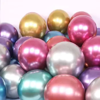 100p 50p 30p Metalo, Aukso, Sidabro Mėlyna Žalia Violetinė Ballon Vestuvių su Gimtadieniu Latekso Metalas Chrome 