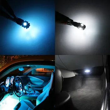 Edislight 10vnt Ledo Mėlyna Balta Canbus LED Lempos, Automobilių Lemputės Interjero Paketas Rinkinys 2007-2017 Džipas Kompasas, Žemėlapis Dome Plokštė Šviesos