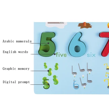 3D Medinė Dėlionė Montessori Skaičius Abėcėlė Formos Porą Pažinimo Žaidimas Ikimokyklinio Švietimo Žaislai, Dovanos Berniukams Ir Mergaitėms