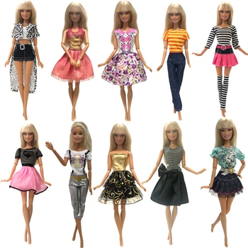 NK 10 Nustatyti 2020 Naujausias Princesė Lėlės Aprangą Graži Šalis Drabužių Viršų Mados Suknelė Barbie Lėlės Mergaičių Dovana 5X JJ