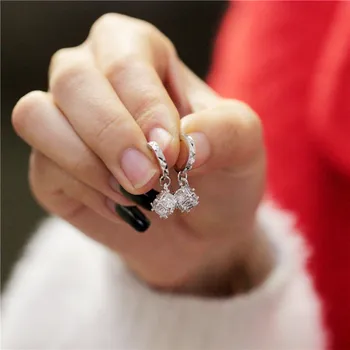 JAV AKCIJŲ Uloveido Ball Drop Auskarai Moterims, Auskarai su Akmenimis Kalėdų Dovanos Earings Moterų Mados Juvelyrikos EH134