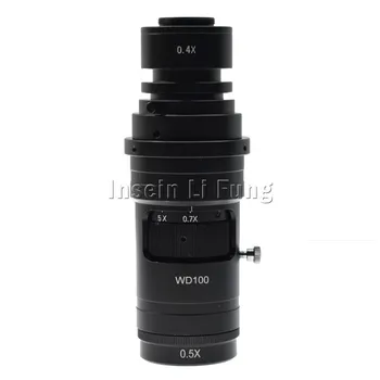 10X-180X Reguliuojamas Priartinimas 25mm Zoom C-mount Objektyvas 0.7 X~5X Pramonės Mikroskopo Vaizdo Kamera Darbinis Atstumas 100-300mm