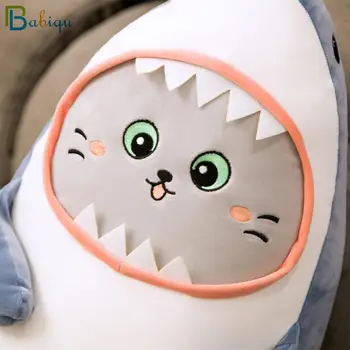 28-80cm Lovely Cat Veido Šypsena Ryklys Pliušinis Žaislas Įdaryti Mielas Gyvūnų Skaityti Pagalvę Nuraminti Lėlės Pagalvėlė Dovana Vaikams Mergaitėms