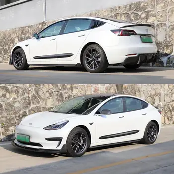 LUCKEASY Automobilių Reikmenys Eksterjero Tesla Model 3 Šlapias CarbonFiber Priekinis Galinis Bamperis Pusėje Sijonas Sparno Spoileris Padengti 11PCS