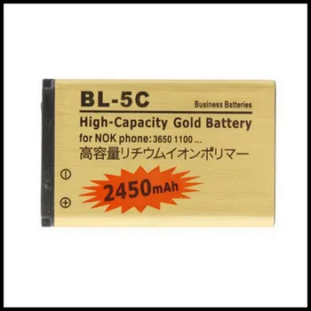 100vnt/daug Didelės Talpos Aukso BL5C baterija BL-5C Baterija 